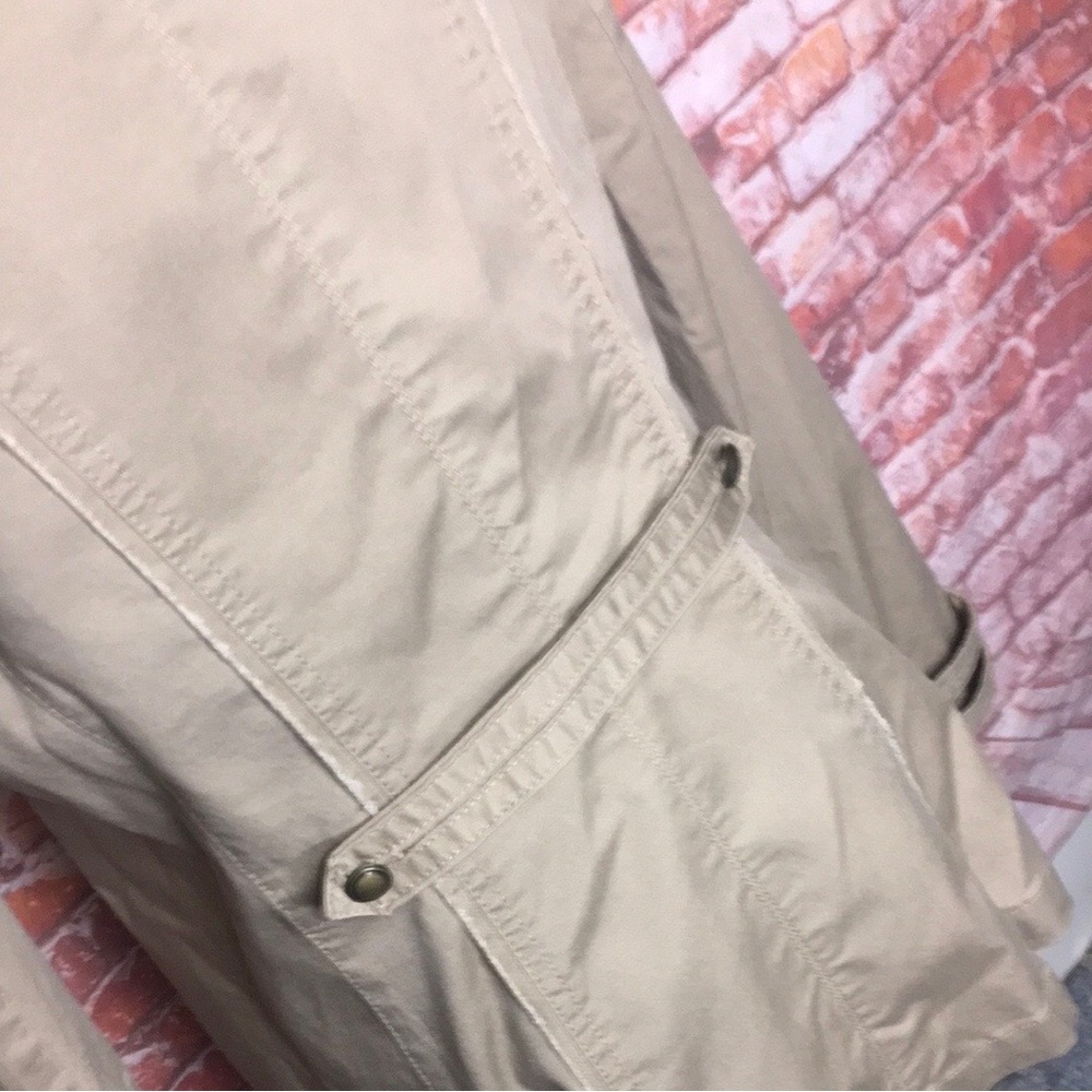 White house Black Market Khaki Tan  Twill Military Style Jacket - Picture 9 of 12